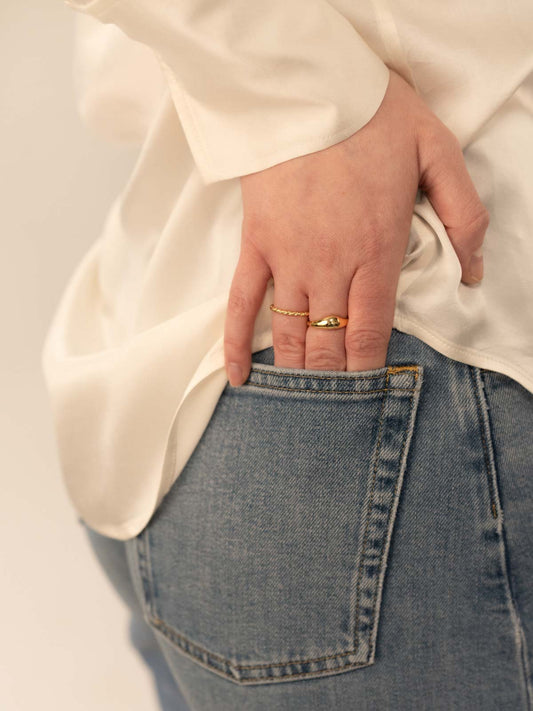 Gold Light Croissant Ring