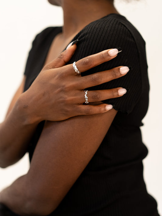 Silver Croissant Ring