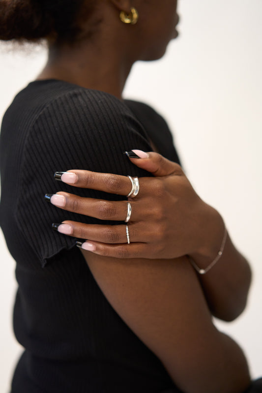 Silver Light Croissant Ring